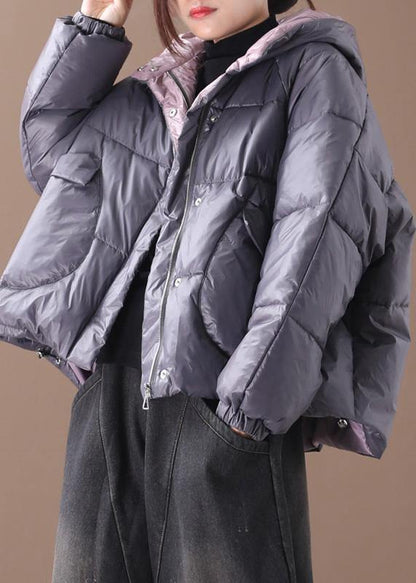 Warm Gray Parkas Warm Winter Hooded Thick Coat