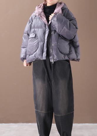 Warm Gray Parkas Warm Winter Hooded Thick Coat