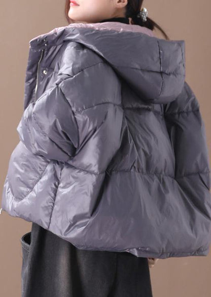 Warm Gray Parkas Warm Winter Hooded Thick Coat