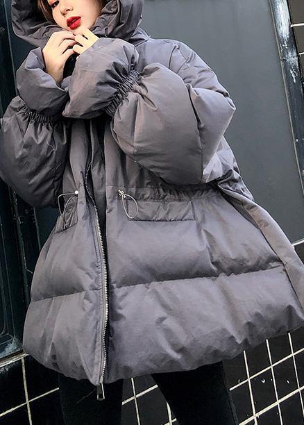 Warm Clothing Jackets & Coats Winter Coats Gray Hooded Winter Outwear