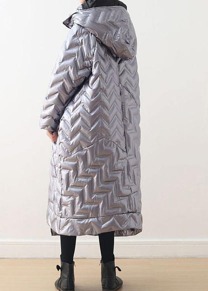 Warm Green Glossy Down Coat Winter Hoodedwomens Parka Thick Jackets