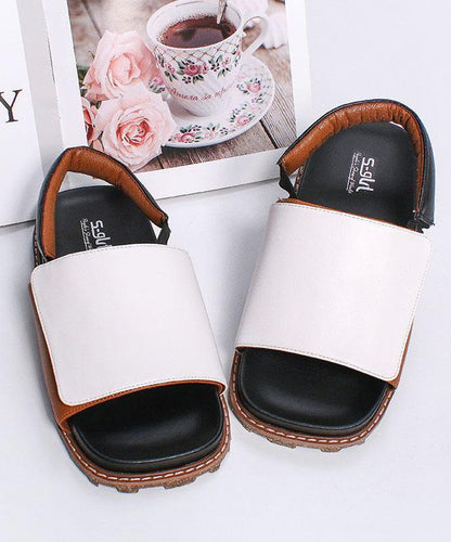 White Faux Leather Best Sandals for Walking Walking Sandals