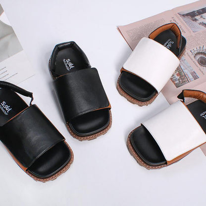 White Faux Leather Best Sandals for Walking Walking Sandals