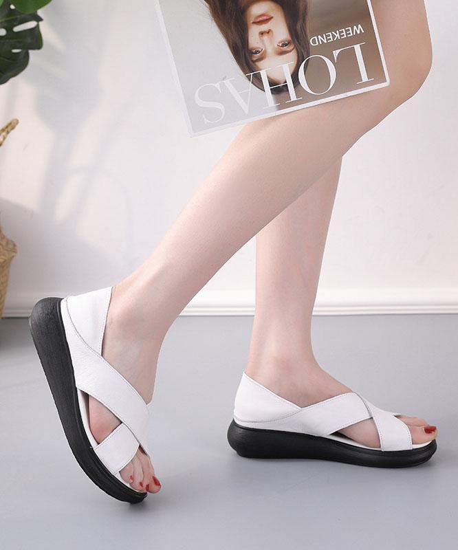 White Genuine Leather Best Sandals for Hiking Sandals