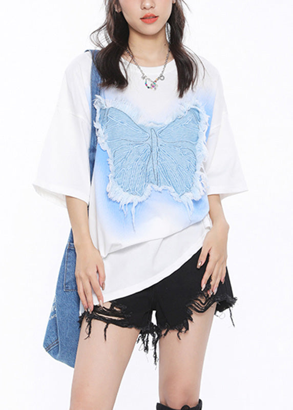 White O-neck Cozy Cotton T Shirts Summer