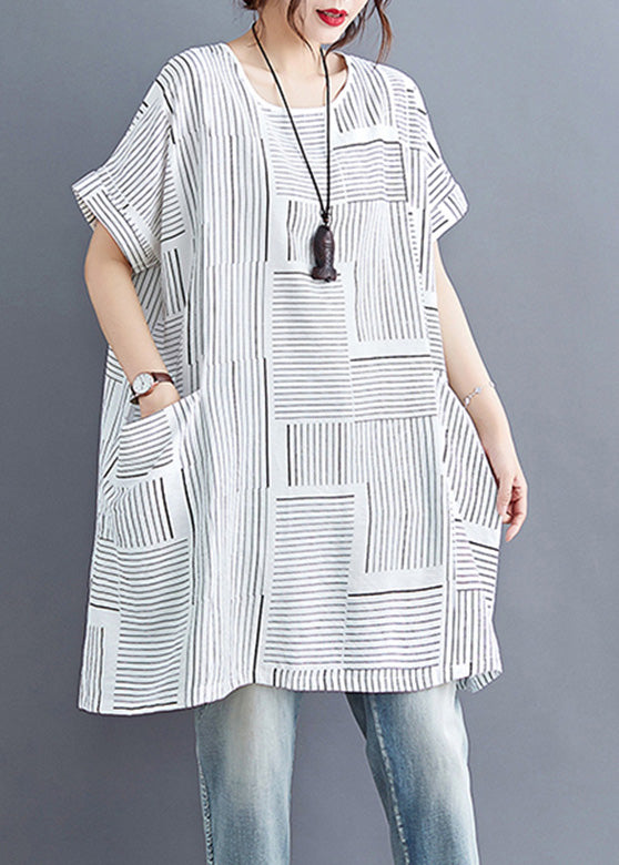 White O-neck Cozy Linen Top Summer