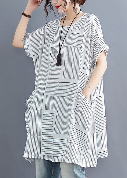 White O-neck Cozy Linen Top Summer