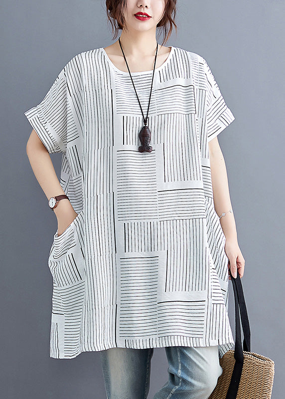 White O-neck Cozy Linen Top Summer
