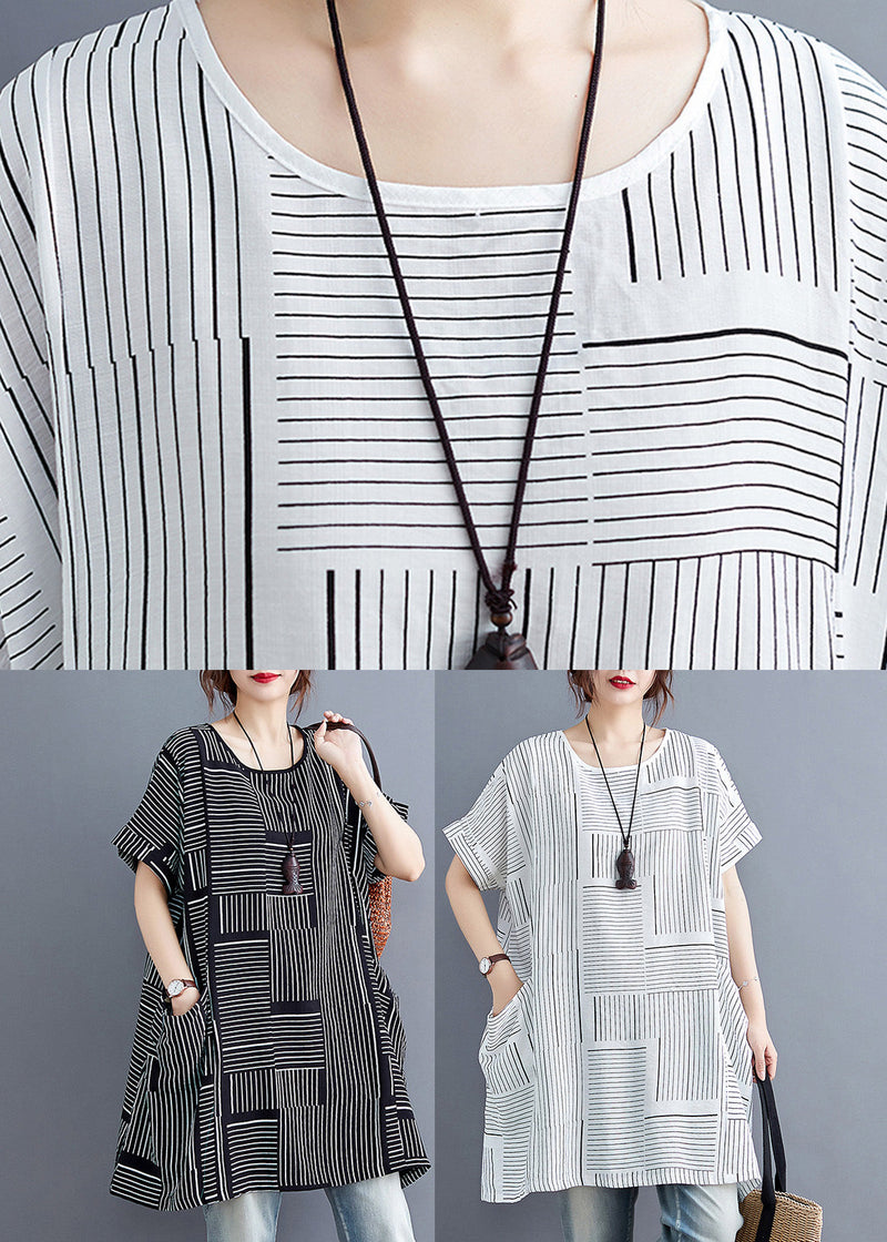 White O-neck Cozy Linen Top Summer