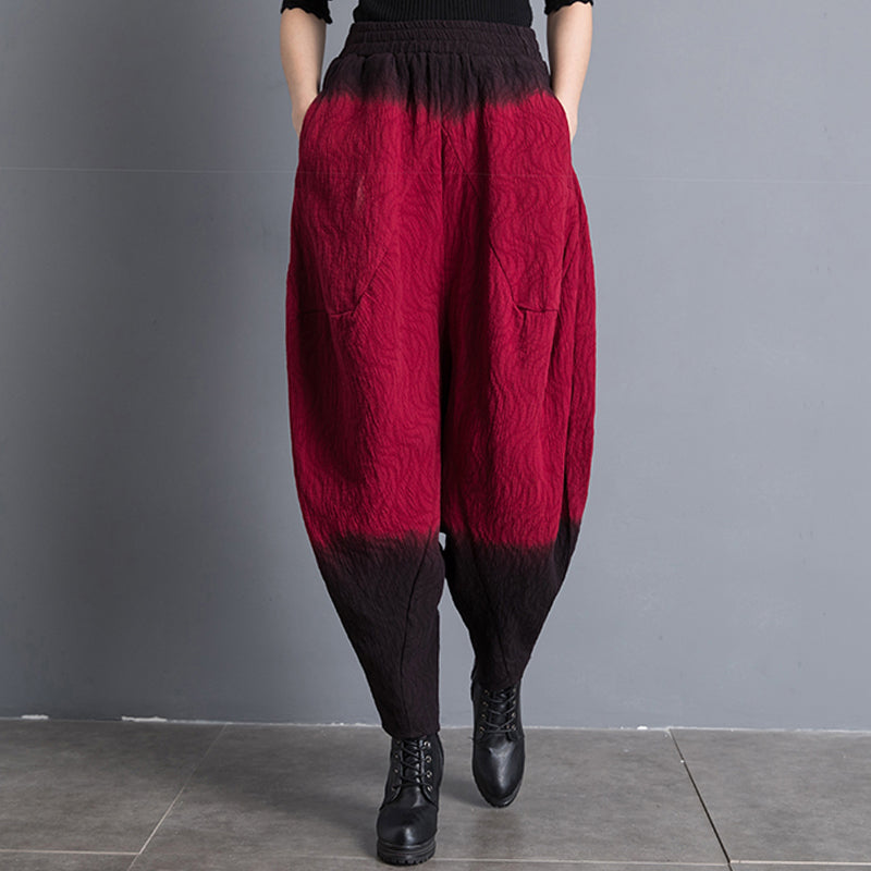 Wide Leg Knickerbockers Personalized Harem Pants Loose Large Crotch Gradient Pants