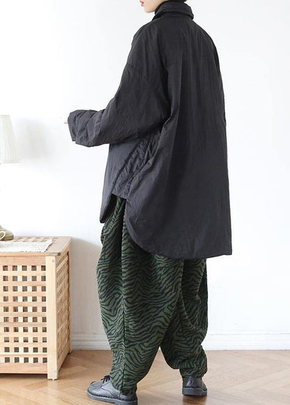 Winter New Original Design Sense Loose Large Size Niche Lapel Shirt Cotton Blend Jacket Loose Thick Padded Jacket