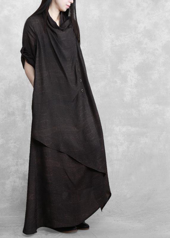 Asymmetric Spring Quilting Clothes Wardrobes Chocolate Maxi Dress
