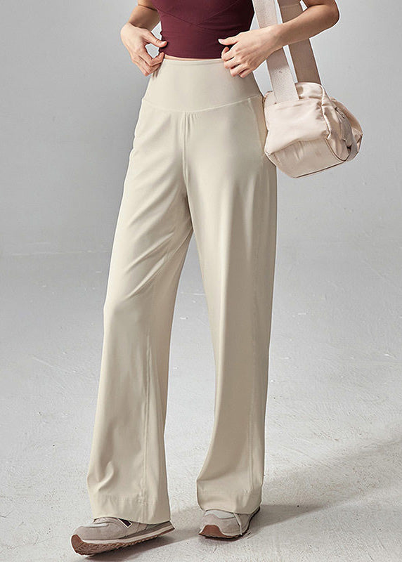 Beige High Waist Quick Dry Material Yoga Pants