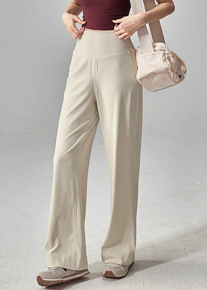 Beige High Waist Quick Dry Material Yoga Pants