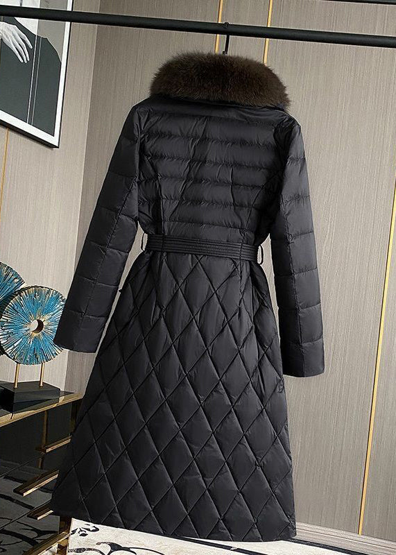 Black Collar Slim Fit Puffers Jackets Winter