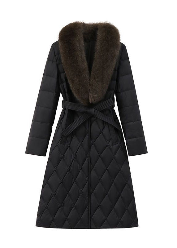Black Collar Slim Fit Puffers Jackets Winter
