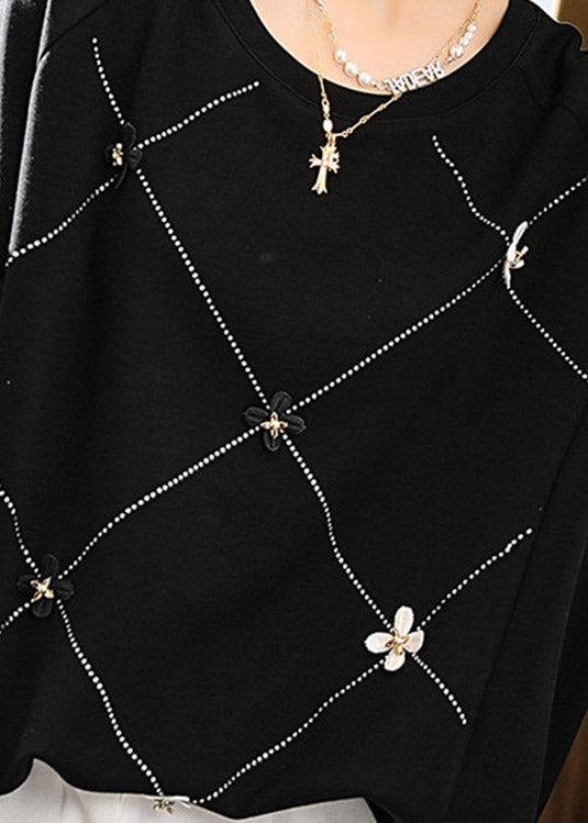 Black O-neck Tops Short Sleeve