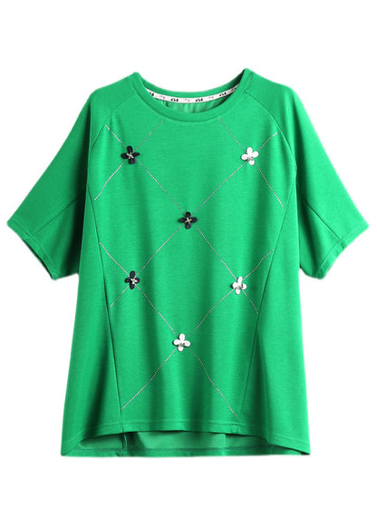 Black O-neck Tops Short Sleeve