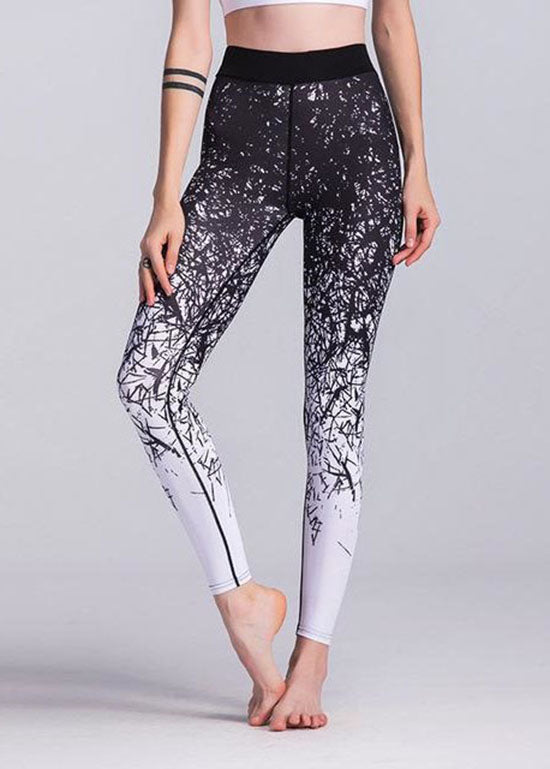 Black Print Slim Jogging Cotton Pants Spring