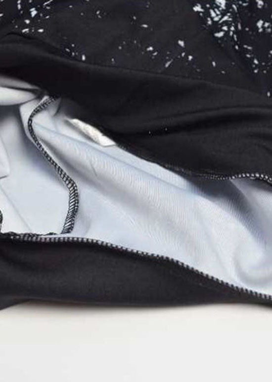 Black Print Slim Jogging Cotton Pants Spring