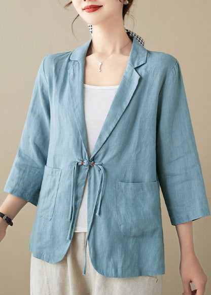 Blue Peter Pan Collar Button Coats Summer
