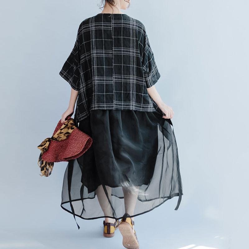 Lattice Loose Summer Lacing Black Dress