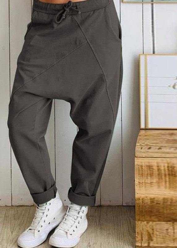 Loose Elastic Waist Harem Trousers Long Pants
