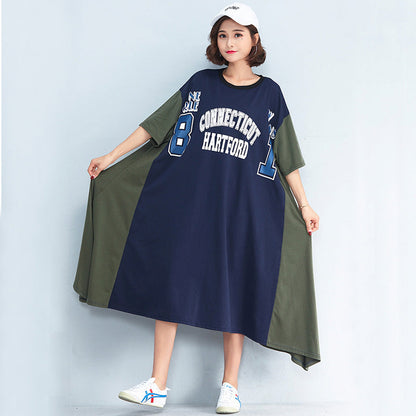 Loose Patchwork Cotton Dresses