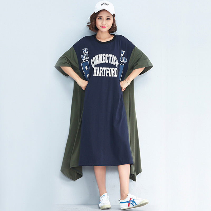 Loose Patchwork Cotton Dresses