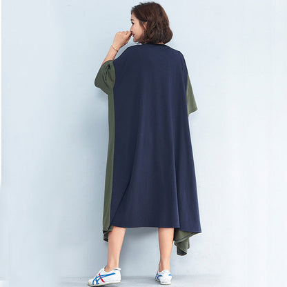 Loose Patchwork Cotton Dresses