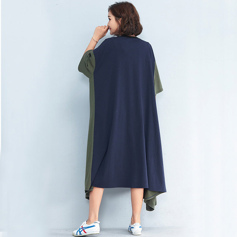Loose Patchwork Cotton Dresses