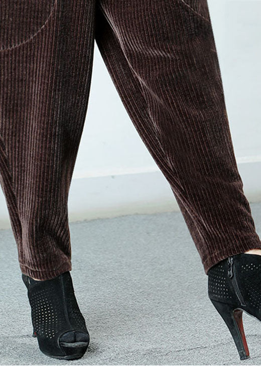 Chocolate Pockets Patchwork Straight Winter Pants