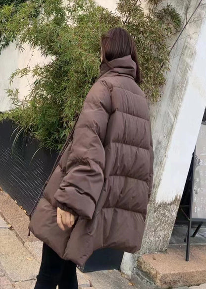 Chocolate Scarf Collar Oversized Tassel Duck Down Down Coats Winter
