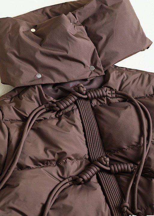 Chocolate Scarf Collar Oversized Tassel Duck Down Down Coats Winter