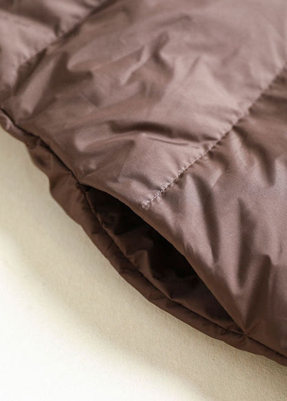 Chocolate Scarf Collar Oversized Tassel Duck Down Down Coats Winter