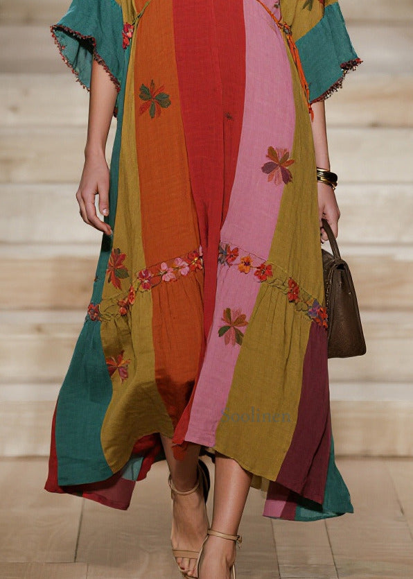 Colorblock Oversized Cotton Dresses Summer