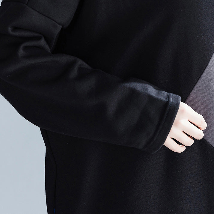 Cotton Causual Loose Color Block Dresses