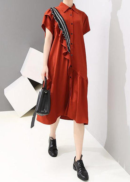 Drops Design Asymmetrical Agaric Lace Shirt Dress