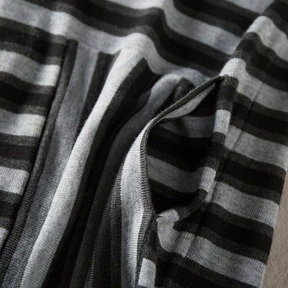 Gray Striped Loose Sweater Dresses for Winter