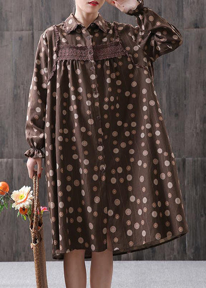 Printing Spliced Midi Dress