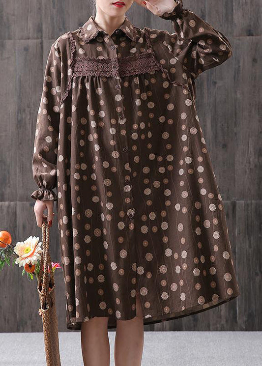 Printing Spliced Midi Dress