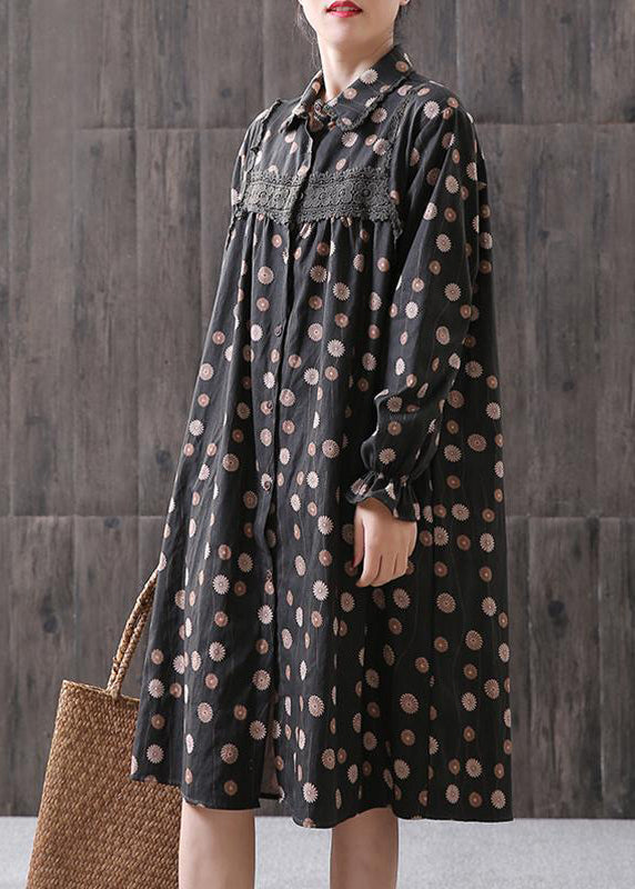 Printing Spliced Midi Dress