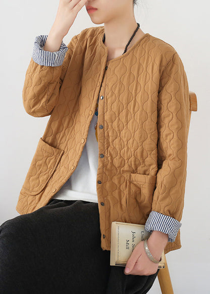 Ginger O-neck Warm Button Parka Winter