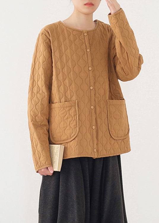 Ginger O-neck Warm Button Parka Winter