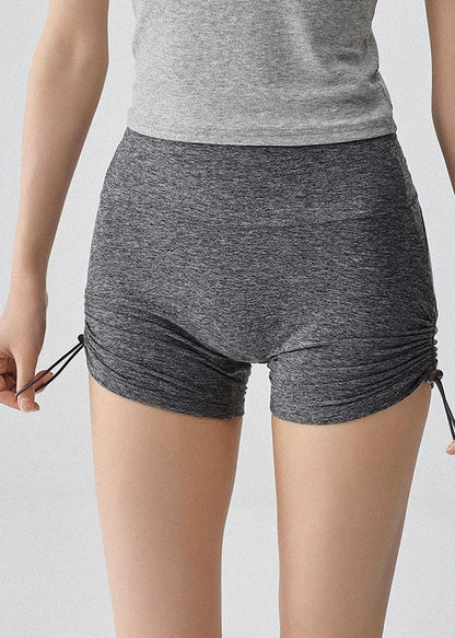 Grey High Waist Workout Gym Shorts Running Shorts Riding Leggings