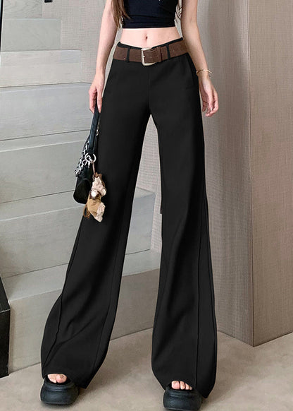 Khaki Pockets Patchwork High Waist Wide Leg Pants Spring