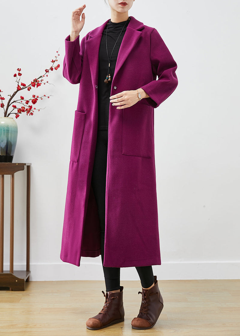 Lavender Oversized Woolen Coats Fall