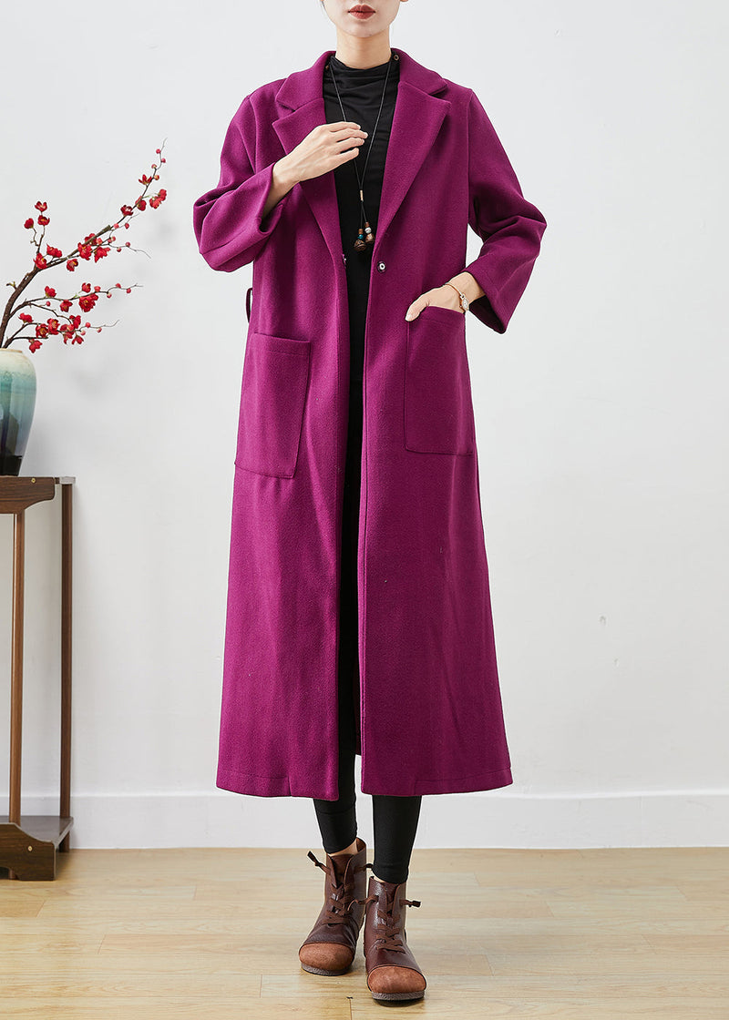 Lavender Oversized Woolen Coats Fall