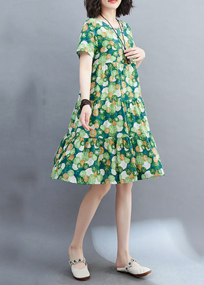 Light Purple Patchwork Print Mid Dresses Short Sleeveomen Light Purple Patchwork Print Mid Dresses Short Sleeve