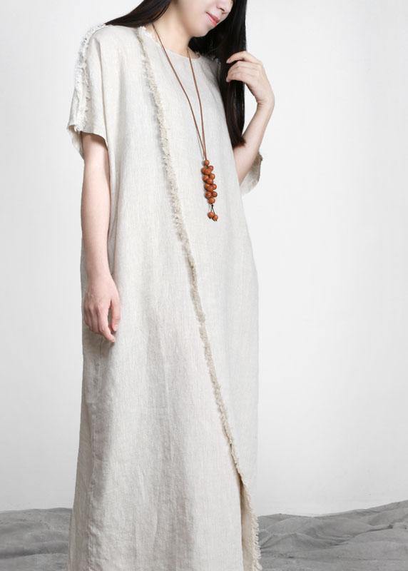 Linen Patchwork Maxi Dress Burrs